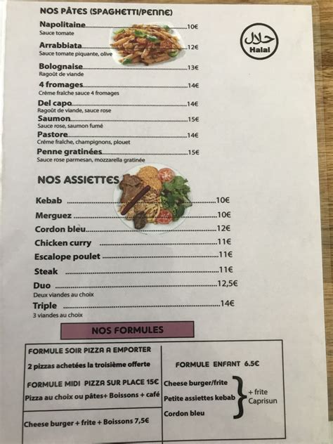 Carte et Menus 2023 .